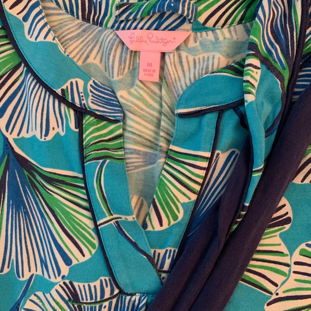 Lilly Palm Print Silk Dress